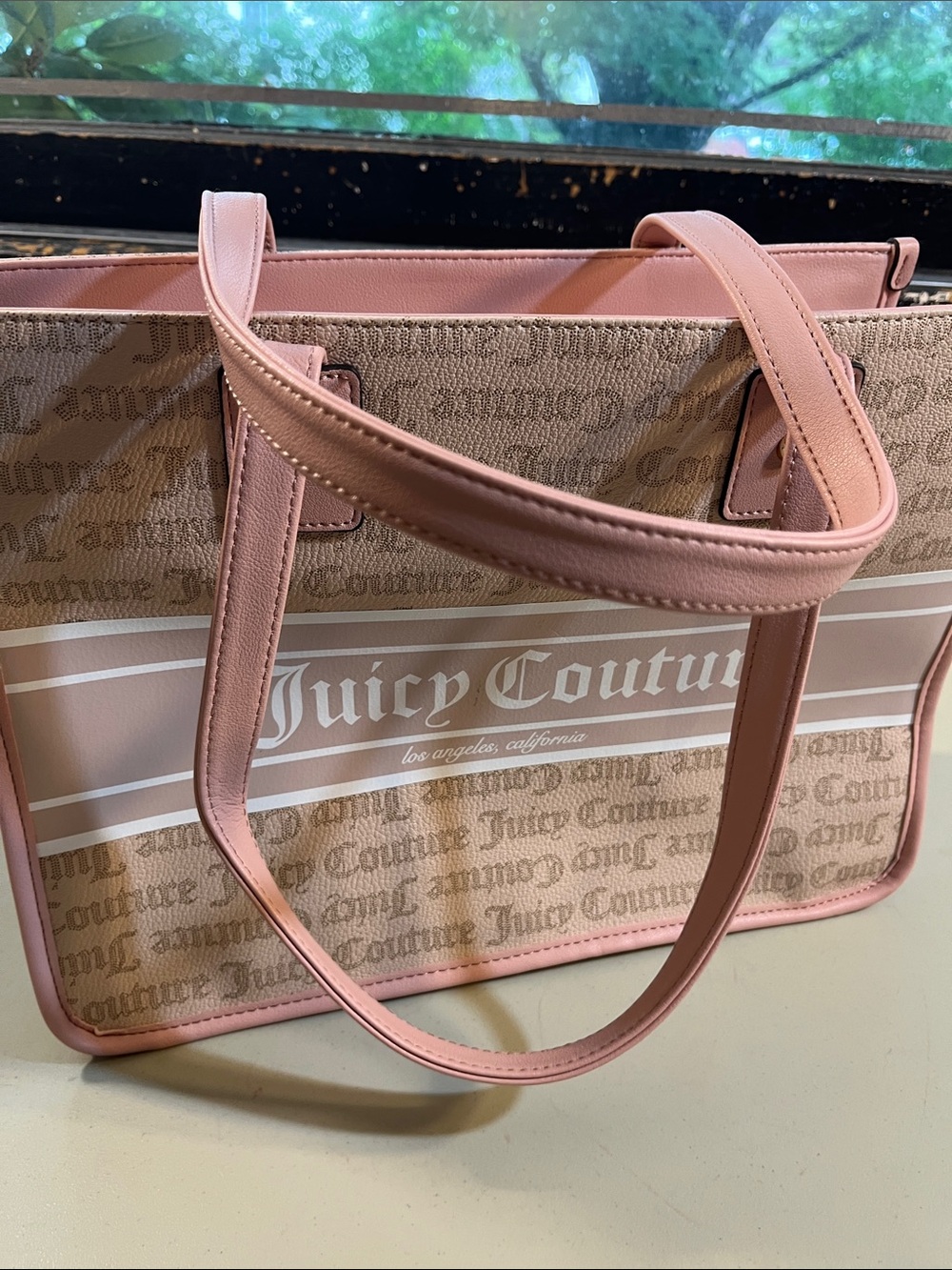 Juicy Couture Beige and Pink Logo Tote - Picture 5 of 5